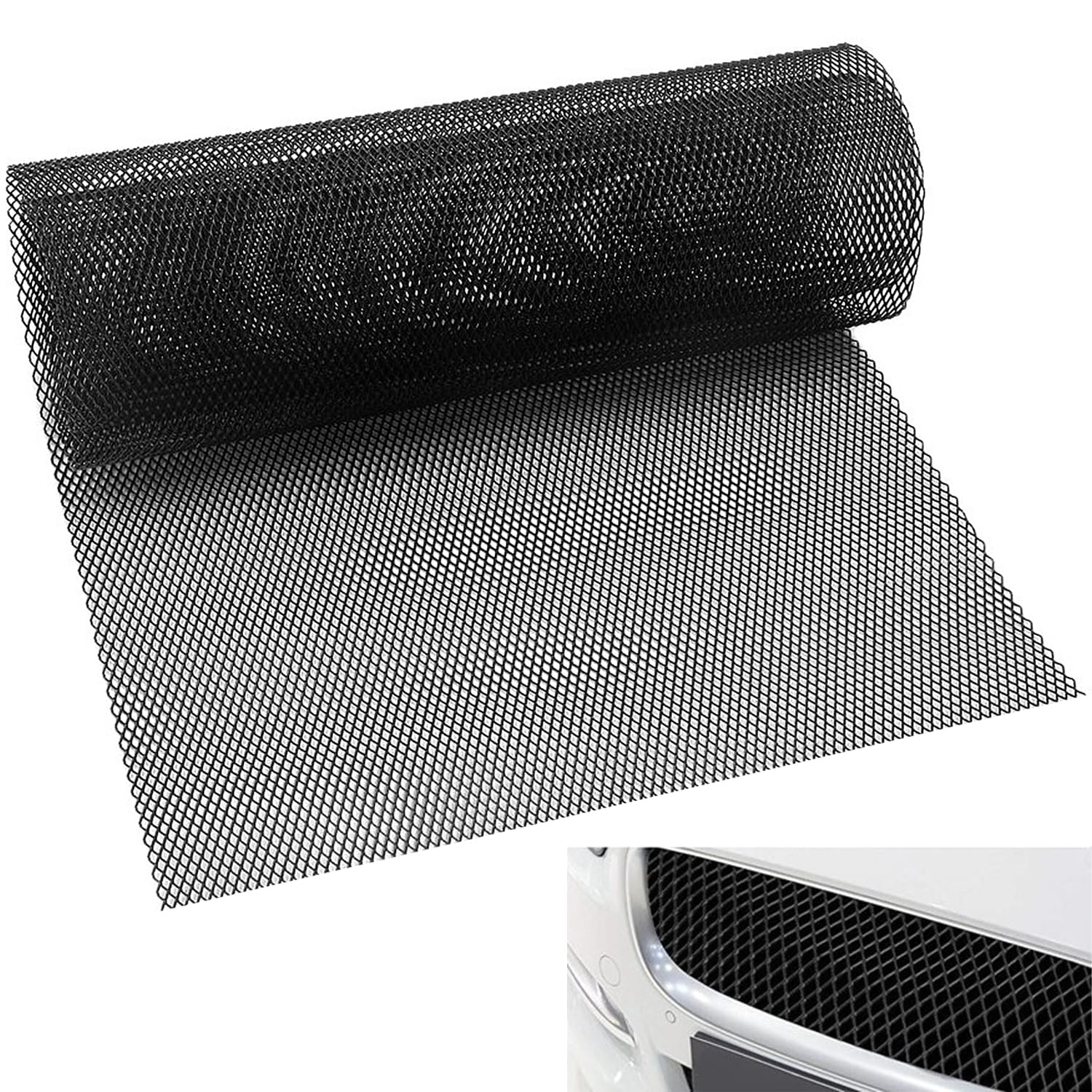 Amazon | 車用メッシュグリル 100cm×33cm フロントグリル 網目幅 6 x